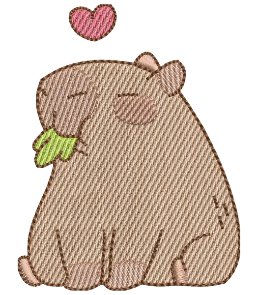 Matriz de Bordado Capivara Comendo